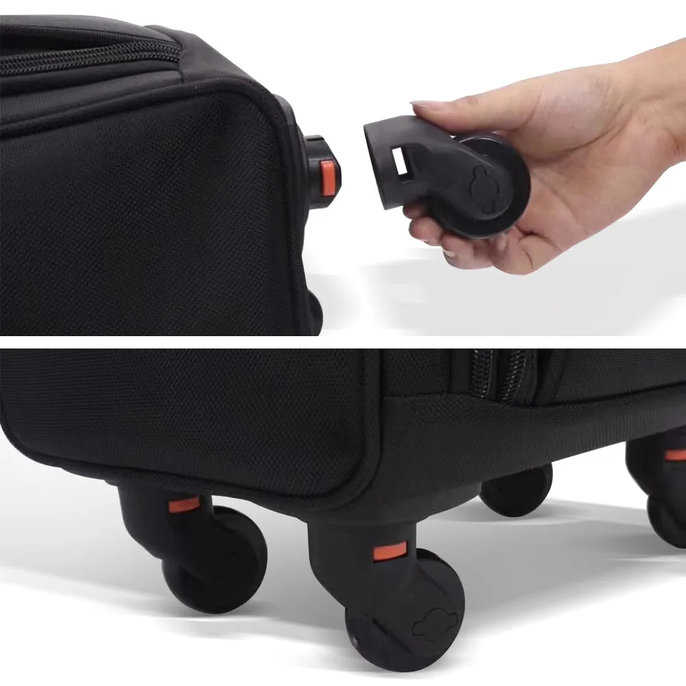 002# Nylon Trolley Makeup Bag with Pouch Black
