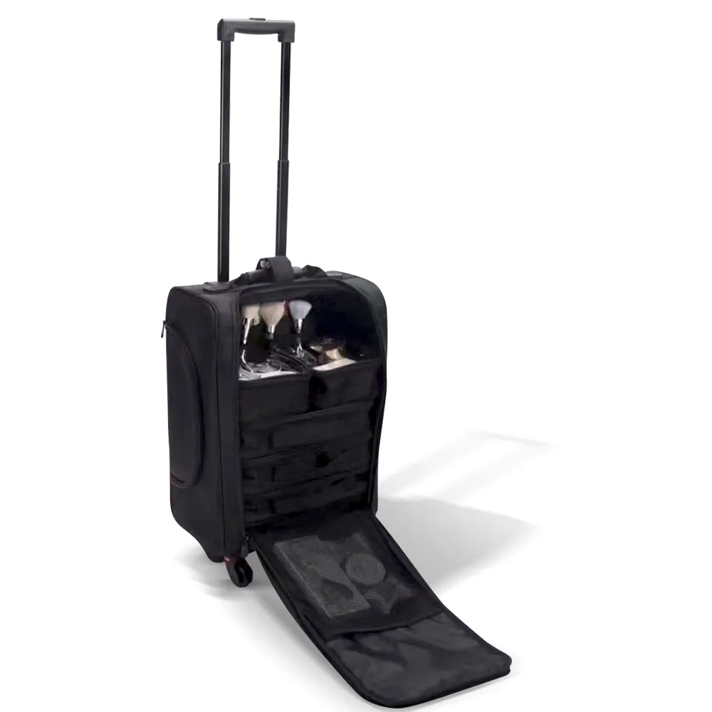 002# Nylon Trolley Makeup Bag with Pouch Black