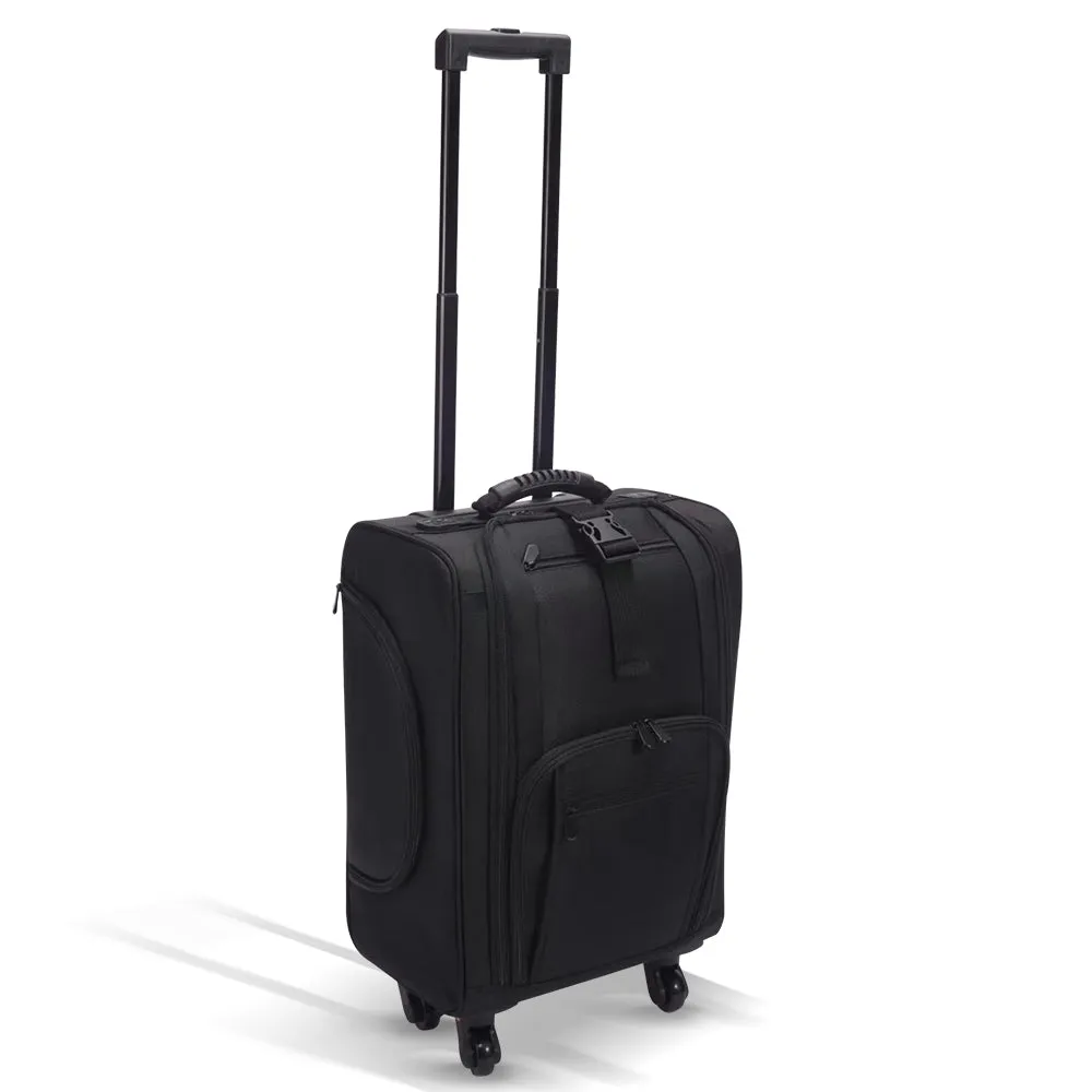 002# Nylon Trolley Makeup Bag with Pouch Black