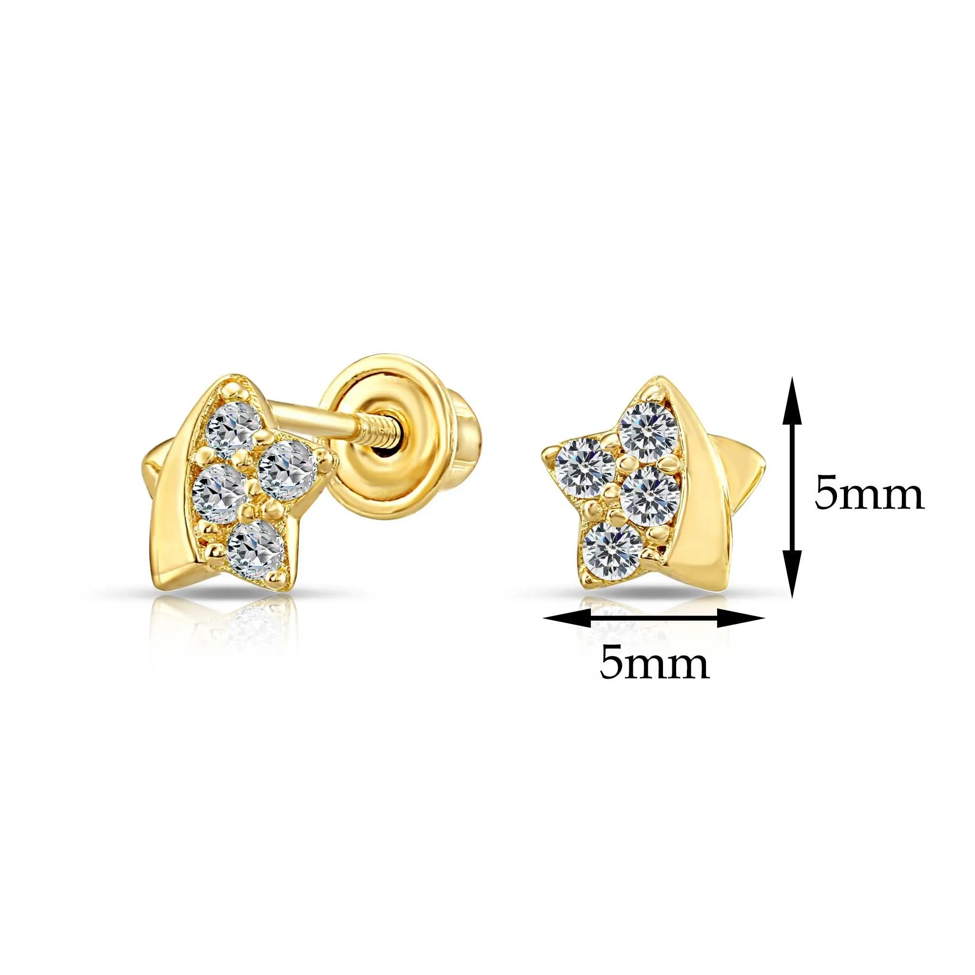 10k Yellow Gold Tiny Star Stud Earrings