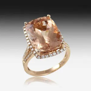 18kt Rose Gold Morganite and Diamond ring