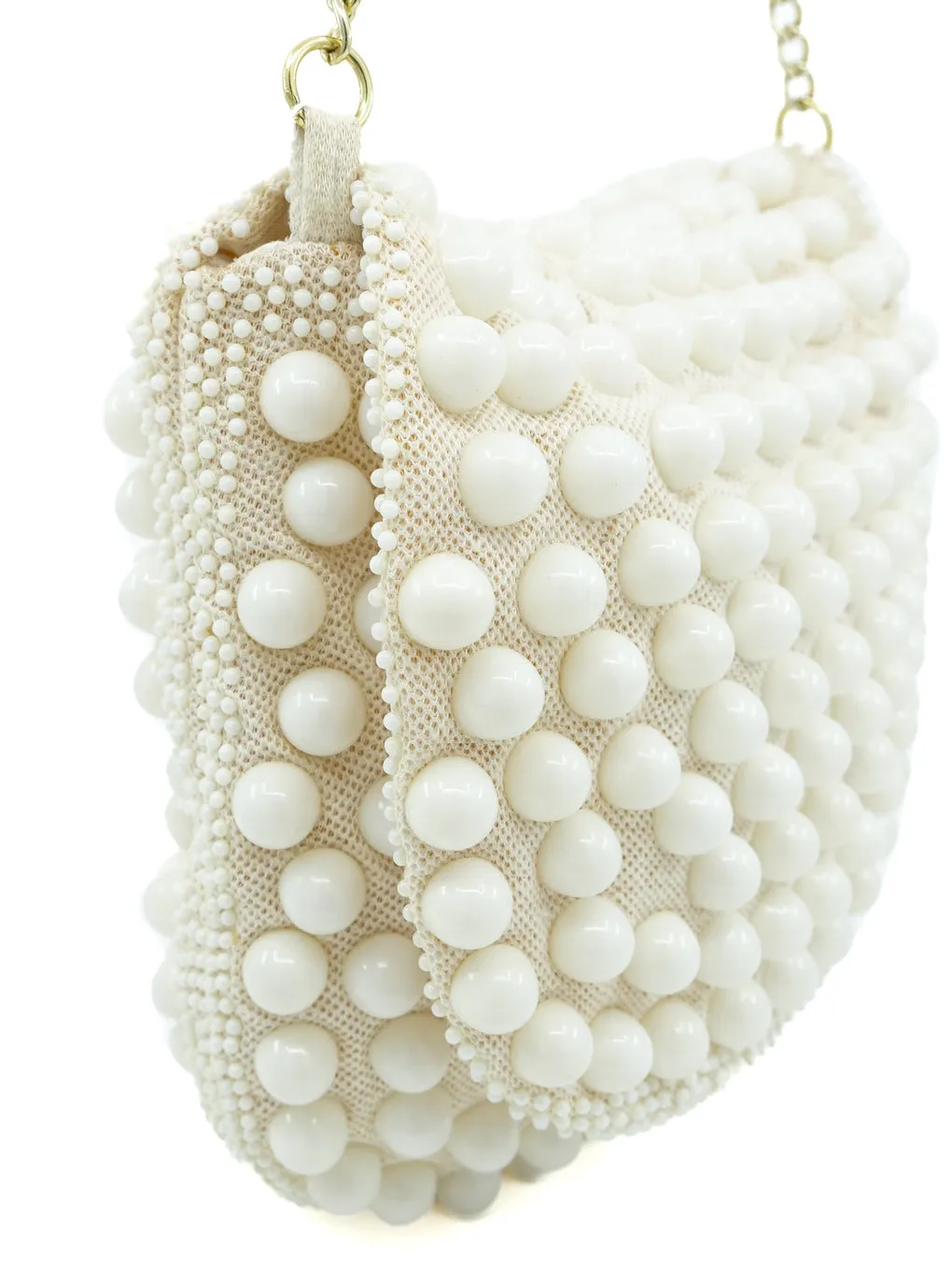 1960's Ivory Gumball Beaded Bag