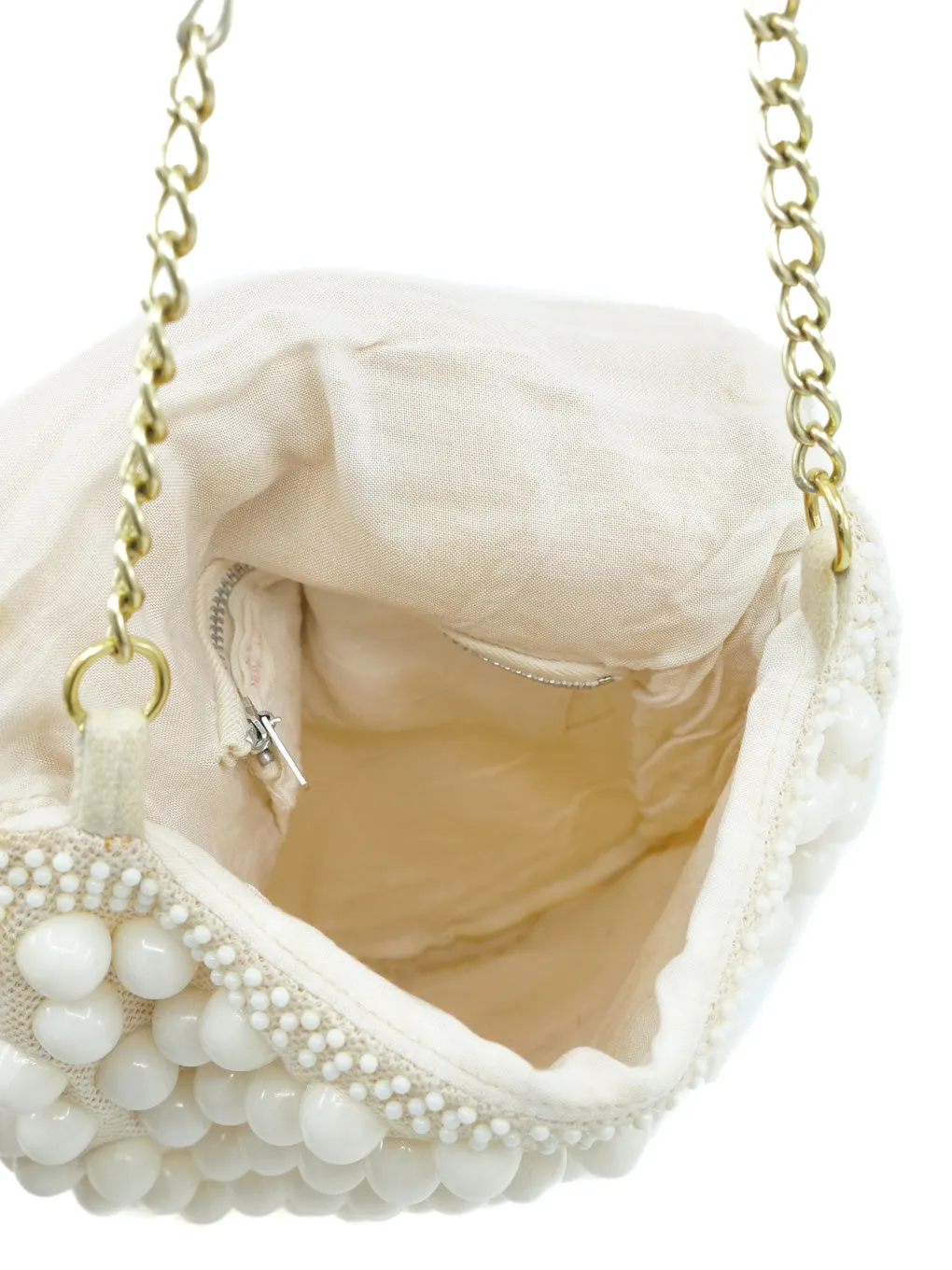 1960's Ivory Gumball Beaded Bag