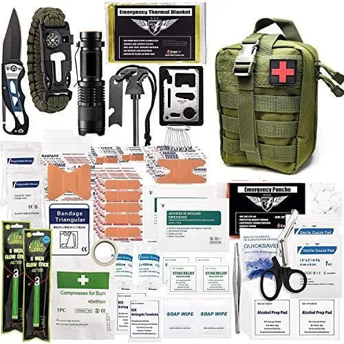 250-Piece Survival First Aid Kit with Molle Pouch