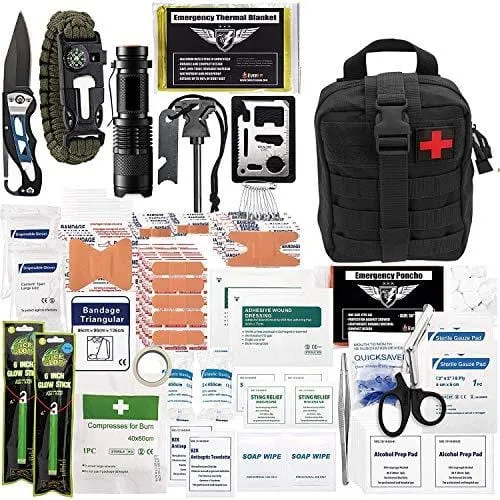 250-Piece Survival First Aid Kit with Molle Pouch