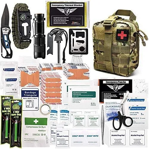 250-Piece Survival First Aid Kit with Molle Pouch