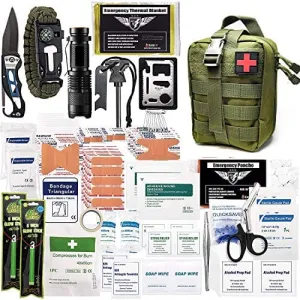 250-Piece Survival First Aid Kit with Molle Pouch