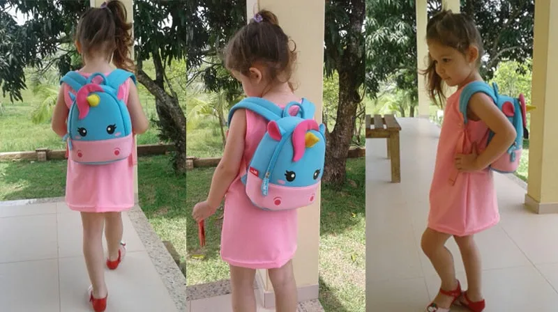 3D Mini Unicorn Cartoon Travel Pre School Bag for Kids 2-8 Years
