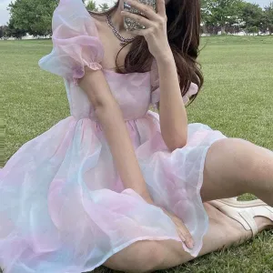 Anissa's Sunshower   Dress Mermaidcore Kawaii Academia Y2K Cottagecore Coquette Fairycore Dollette Princesscore