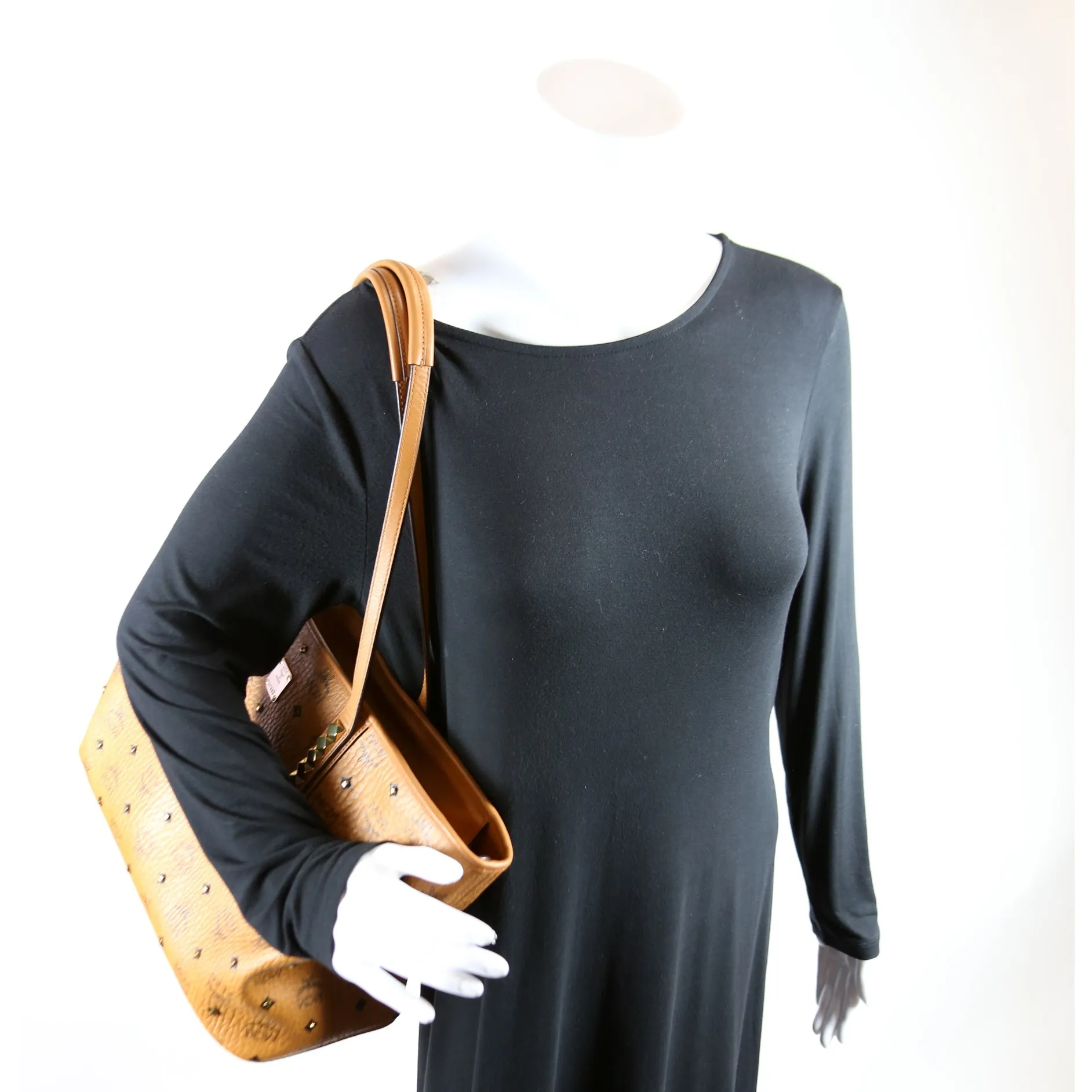 Anya Studded Visetos Medium Tote With Pouch