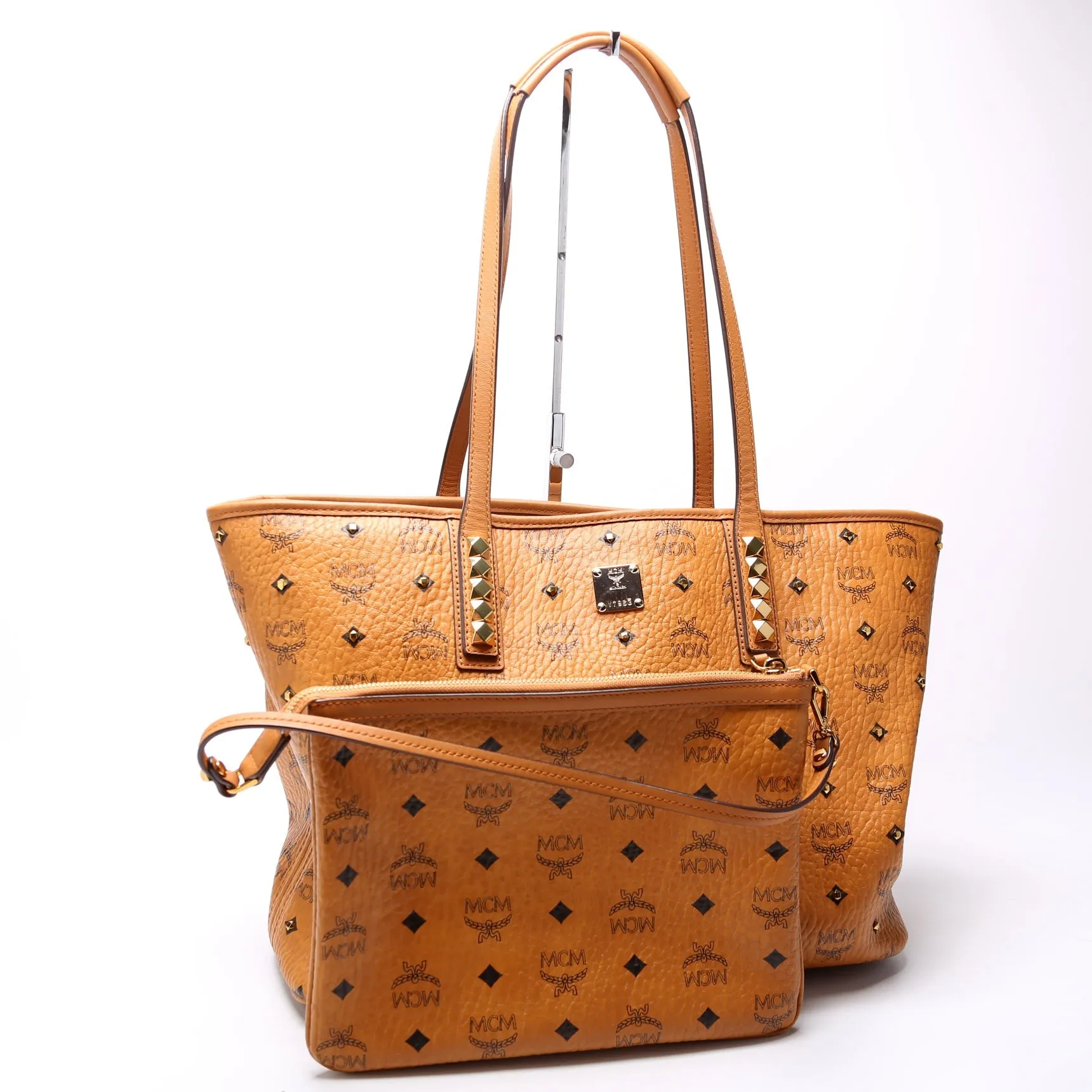 Anya Studded Visetos Medium Tote With Pouch
