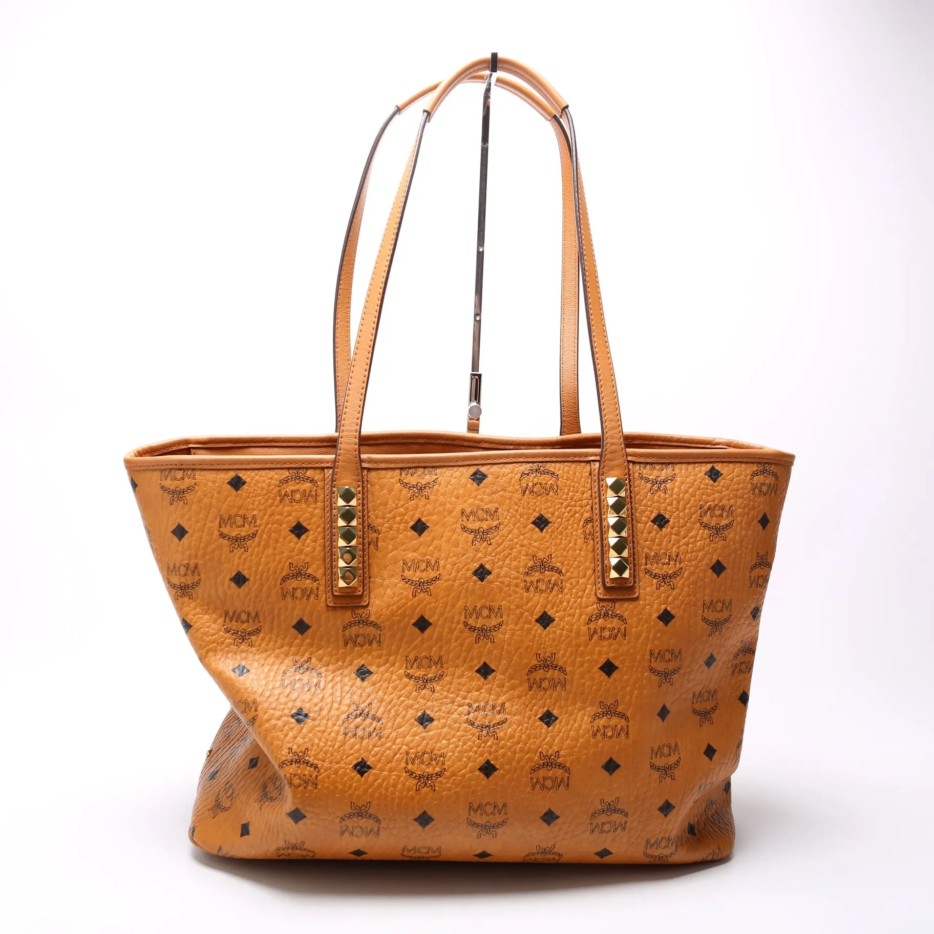 Anya Studded Visetos Medium Tote With Pouch