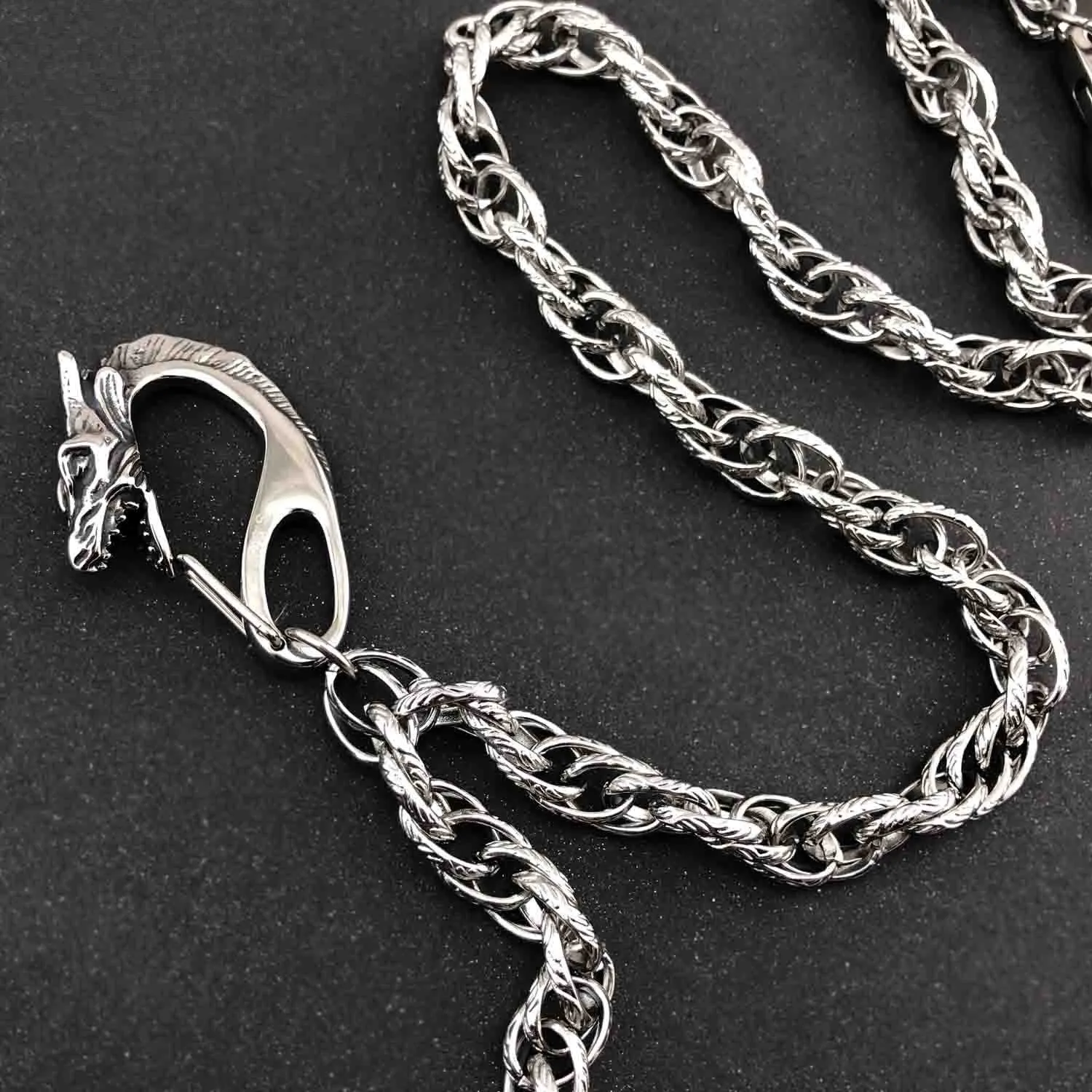 Badass Silver Dragon Mens Long Wallet Chain Pants Chain Key Chain Wallet Chain For Men