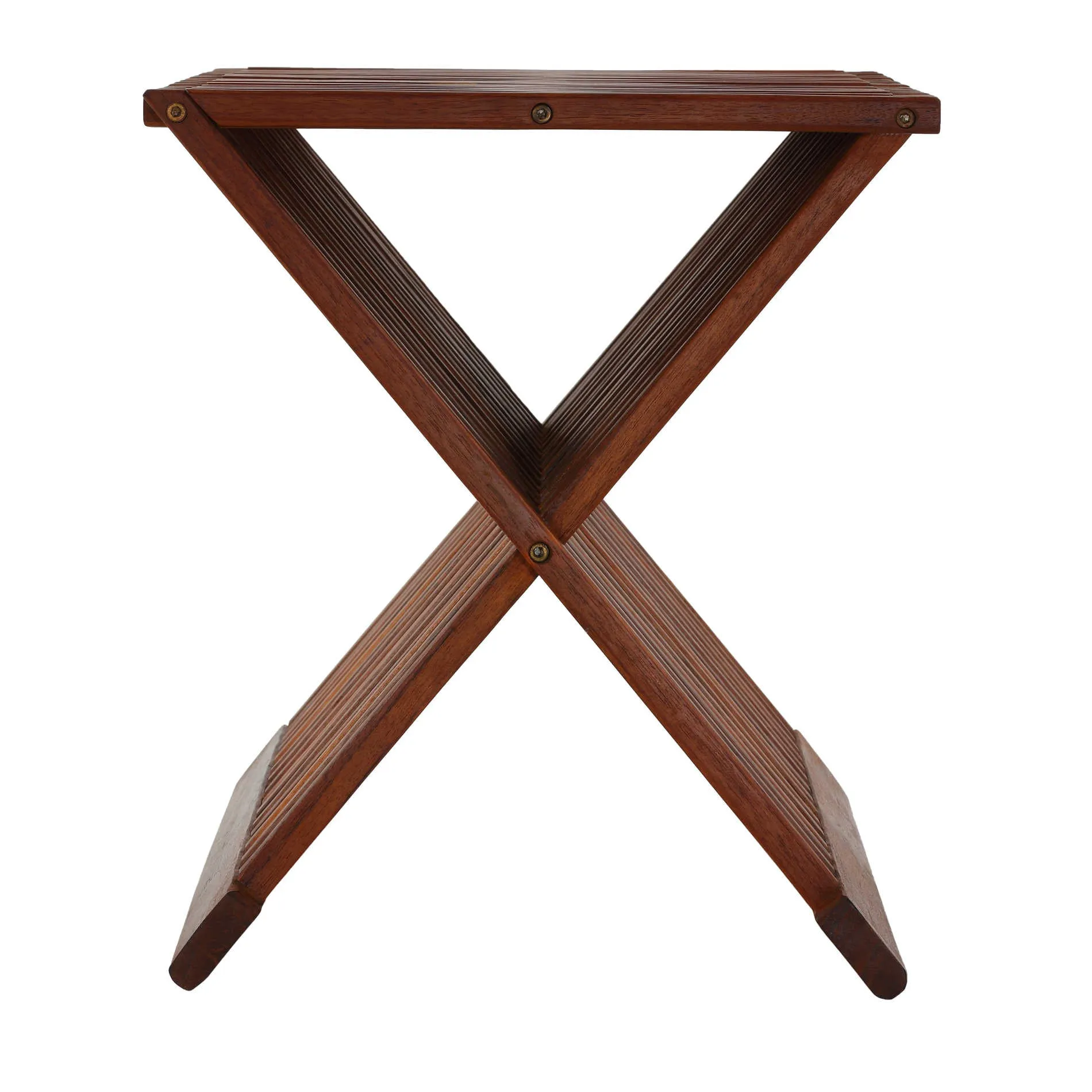 Bare Decor Felipa Folding Teak Accent Stool, 23"