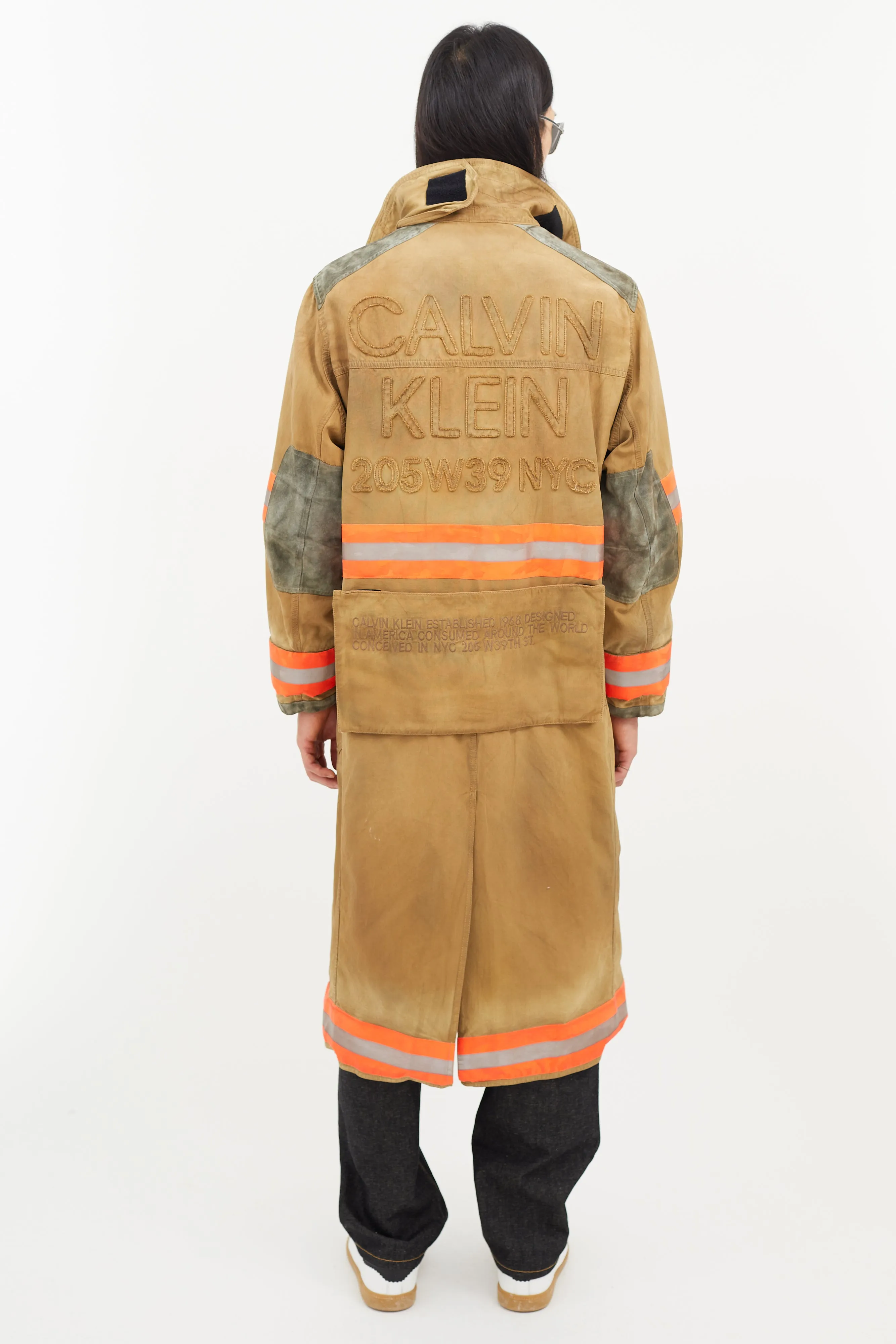 Beige & Multicolour Reflective Firefighter Jacket