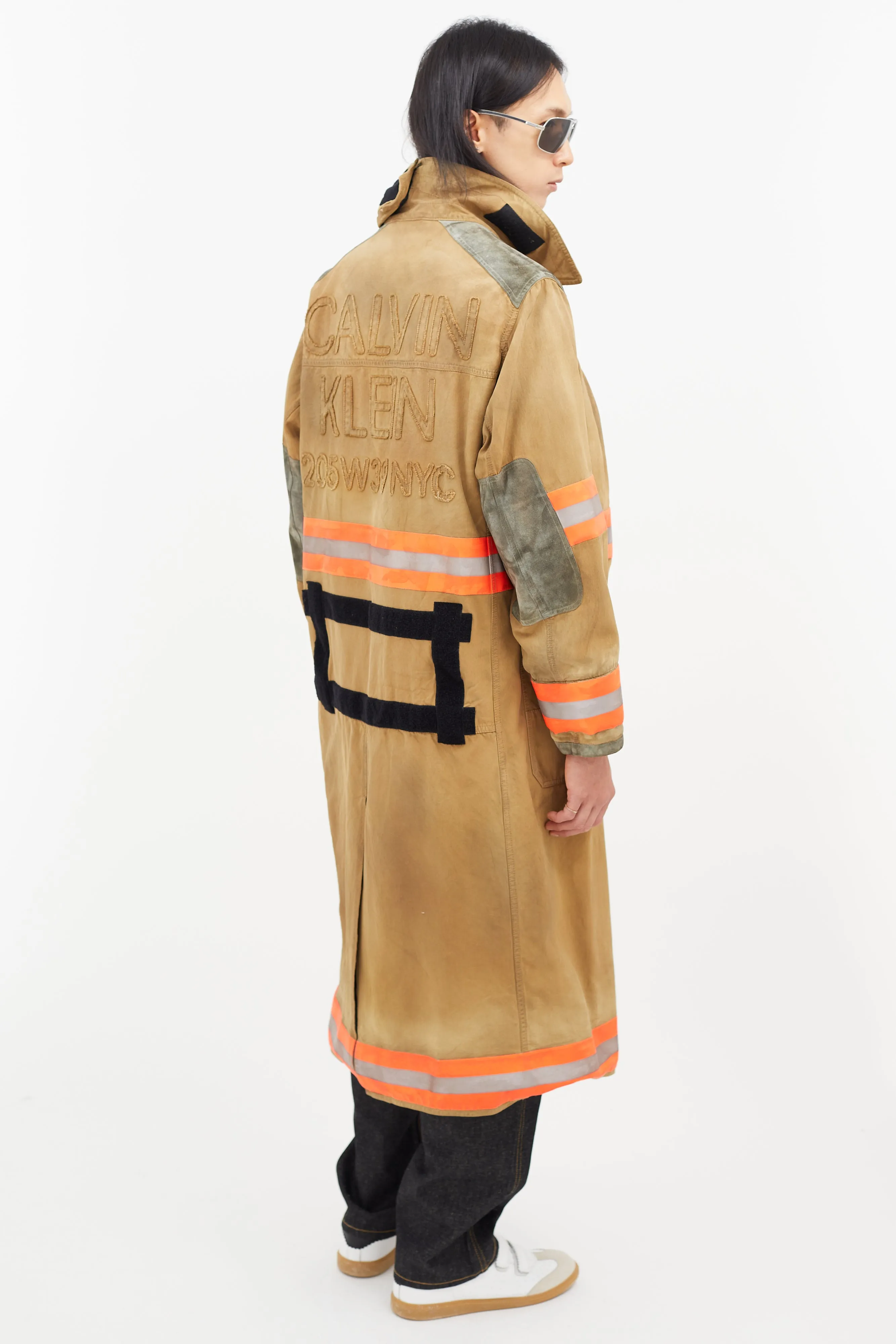 Beige & Multicolour Reflective Firefighter Jacket