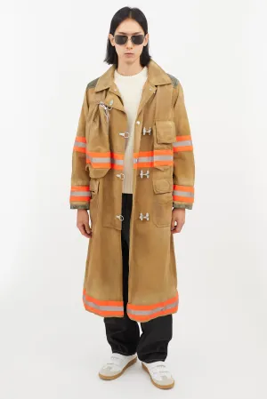 Beige & Multicolour Reflective Firefighter Jacket