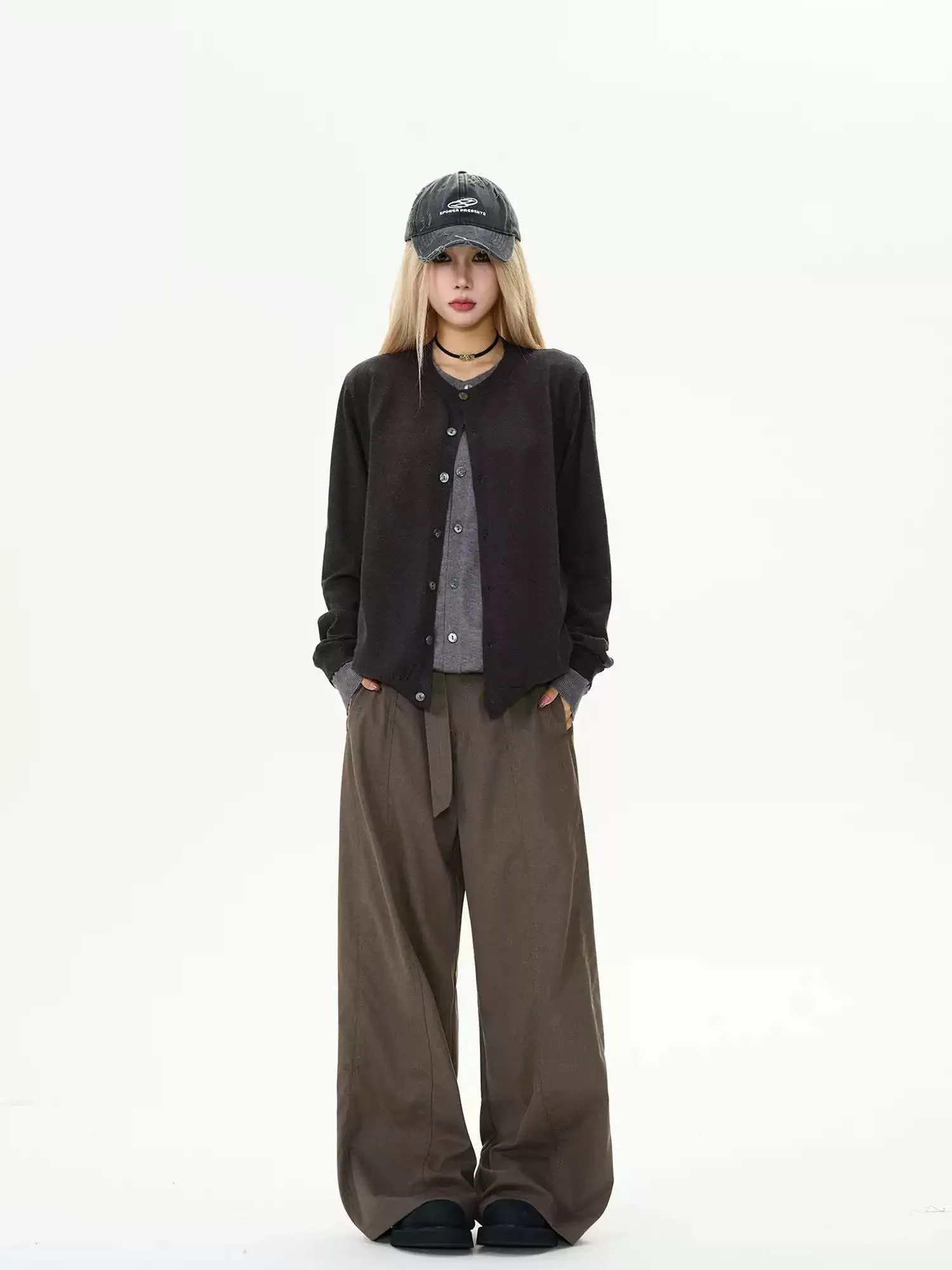 Casual Belted Strap Trousers