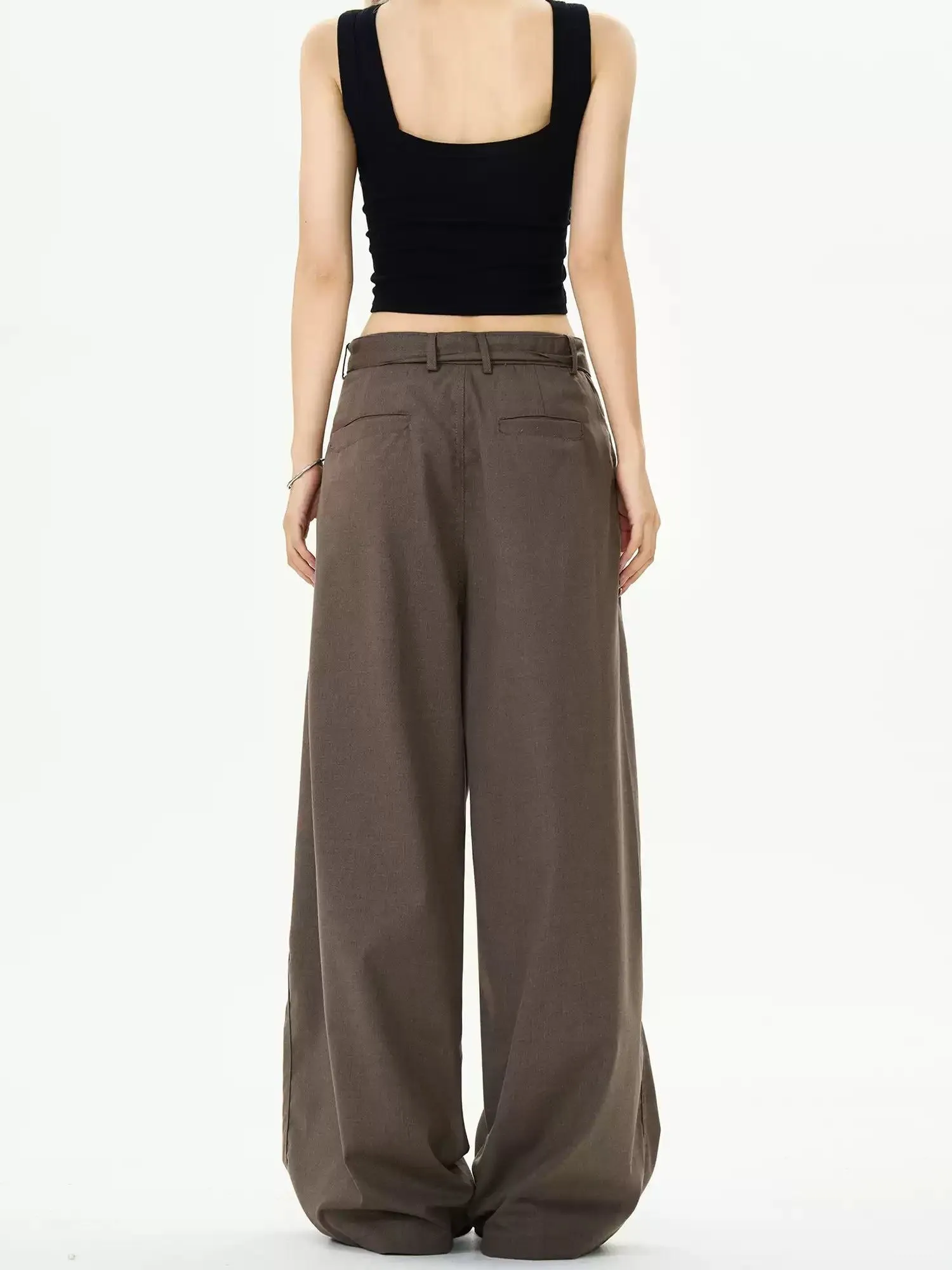 Casual Belted Strap Trousers