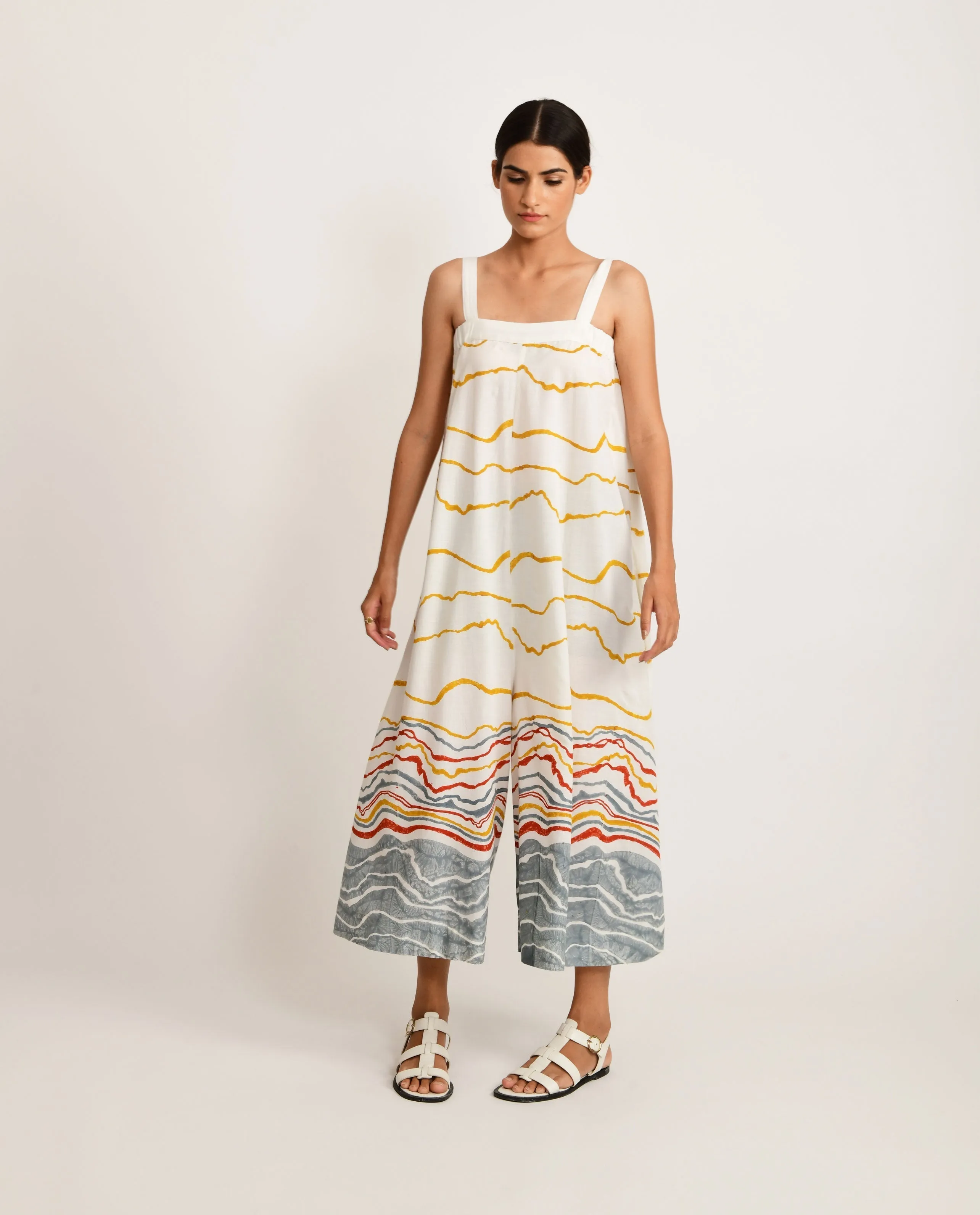 Casual Block Printed Jumpsuit