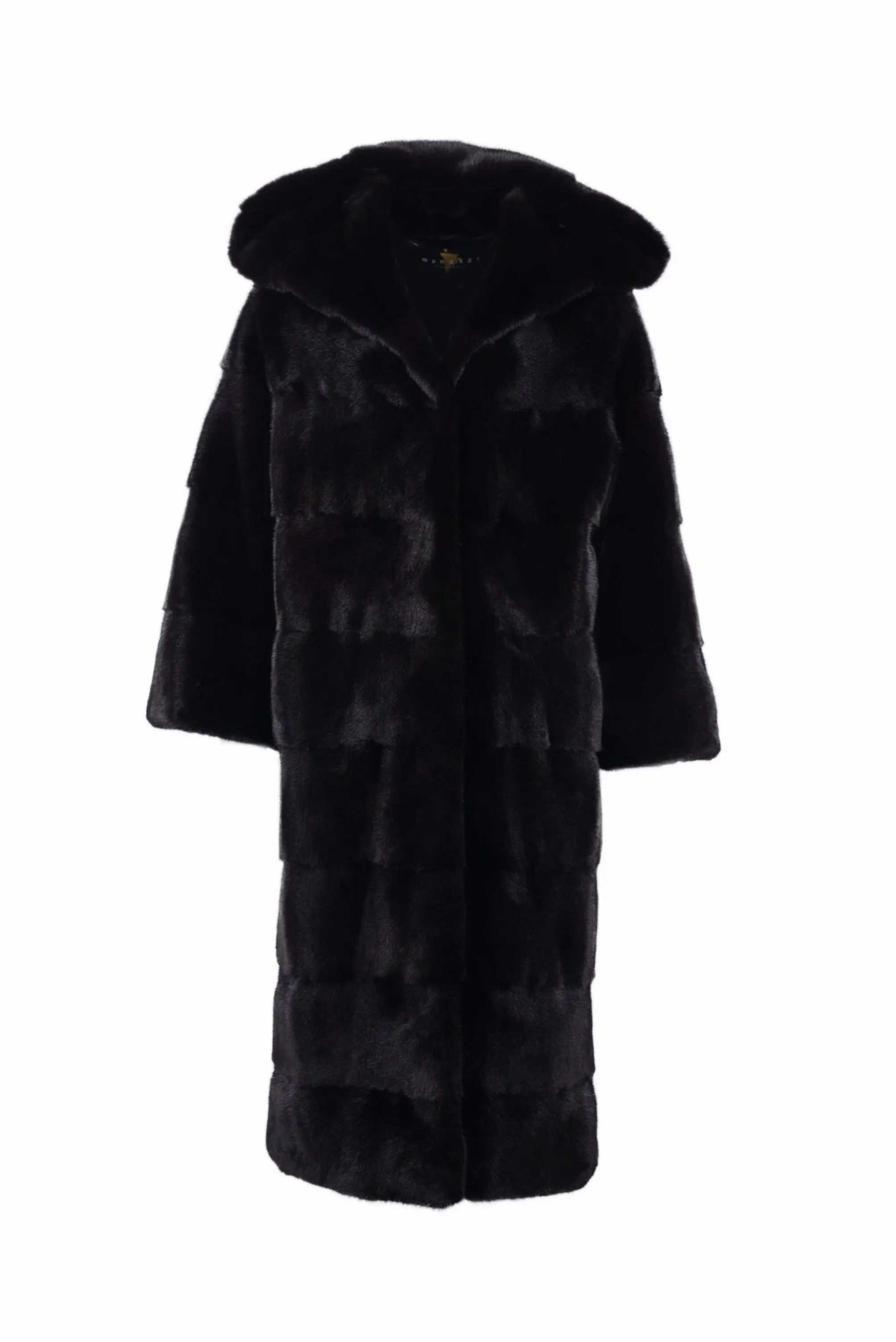 Casual hooded mink coat
