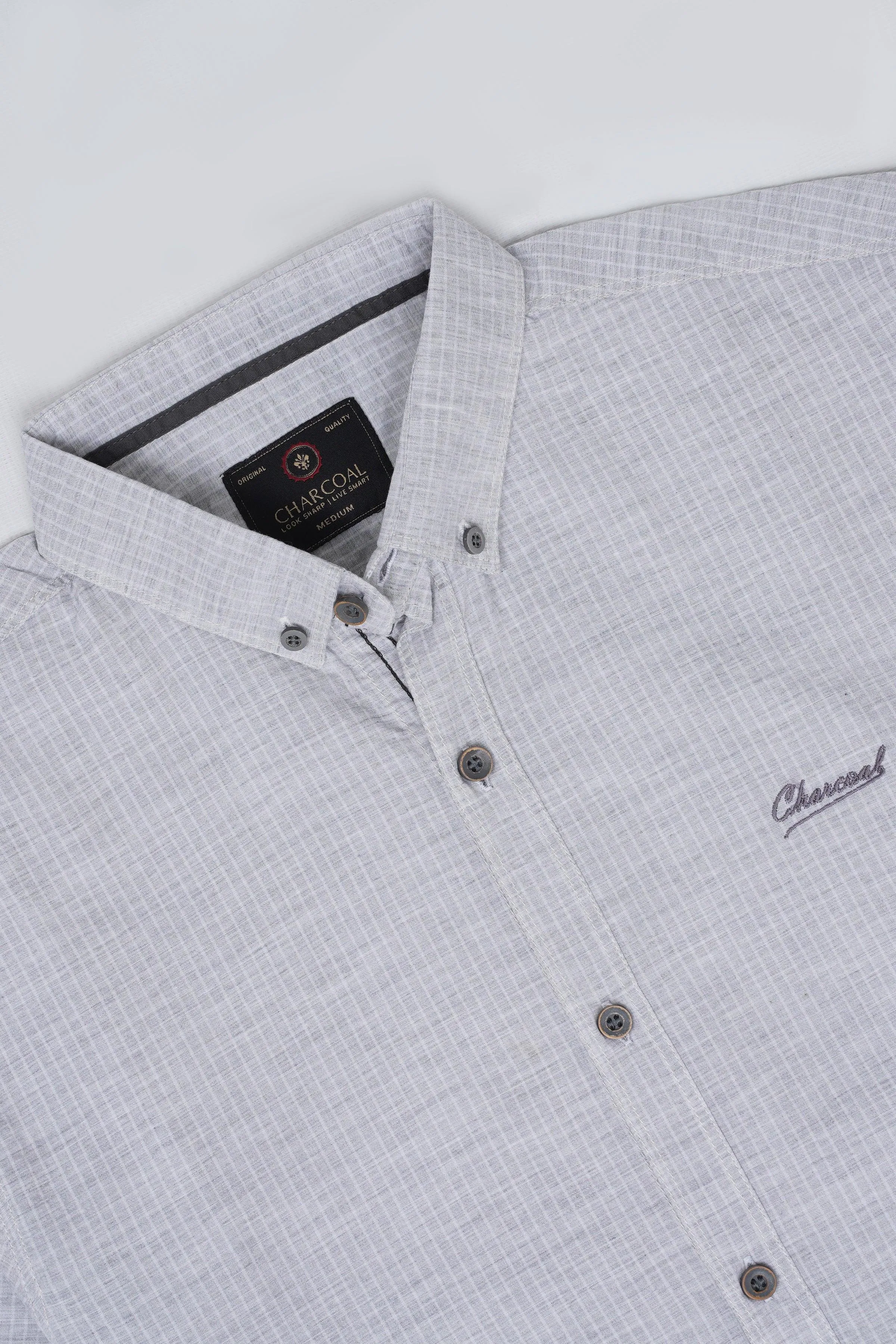 CASUAL SHIRT GREY WHITE LINE