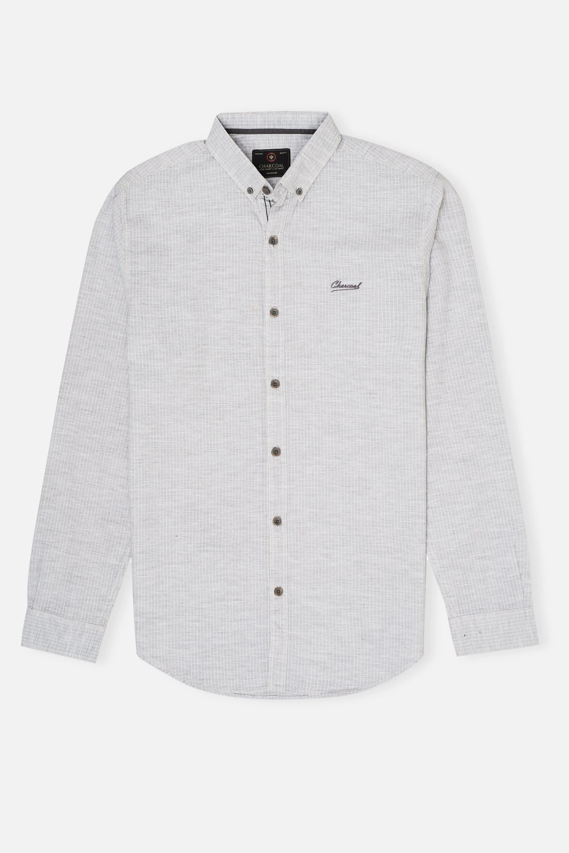 CASUAL SHIRT GREY WHITE LINE