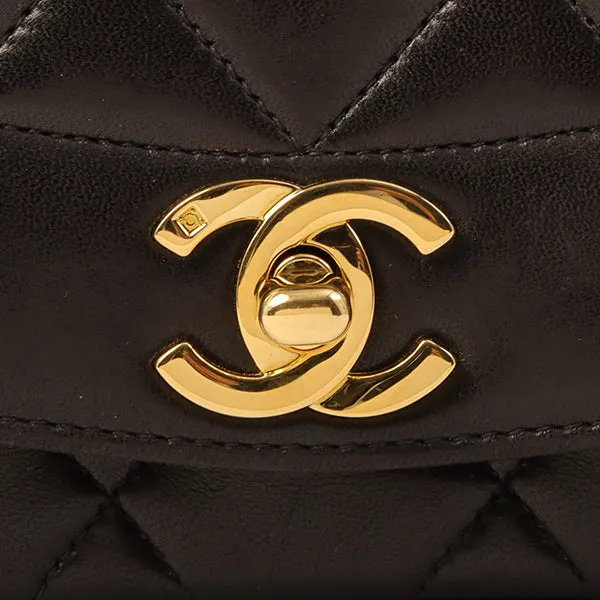 Chanel Around 1995 Made Diana Flap Chain Bag 23Cm Black