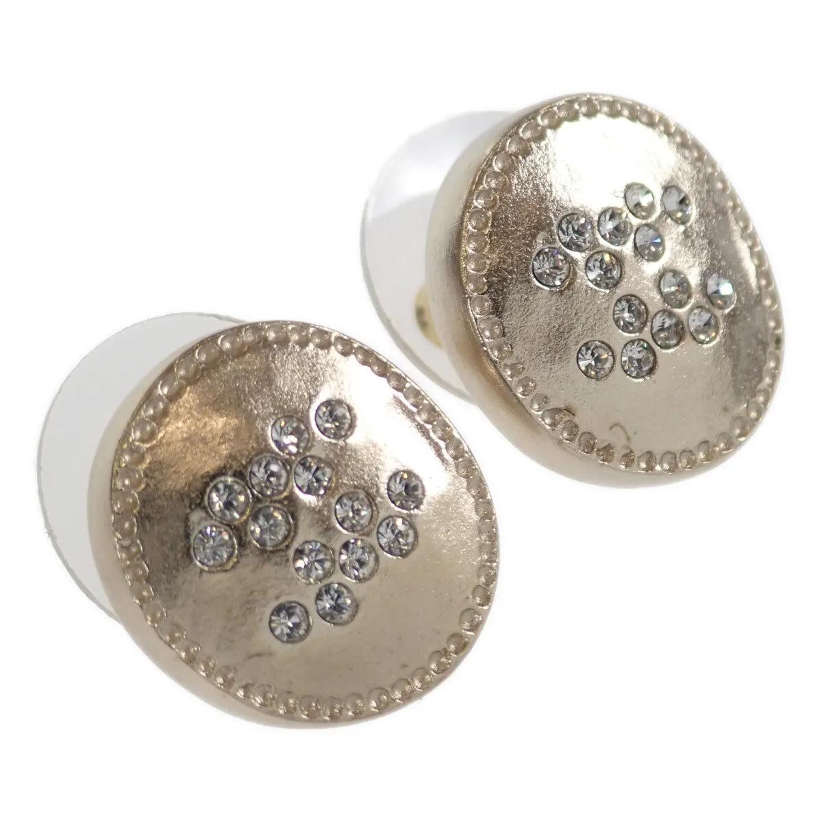 Chanel CC Round Studded Earrings  Metal Earrings in Good condition