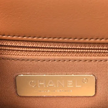 CHANEL LAMBSKIN QUILTED MEDIUM FLAP BAG IN BROWN