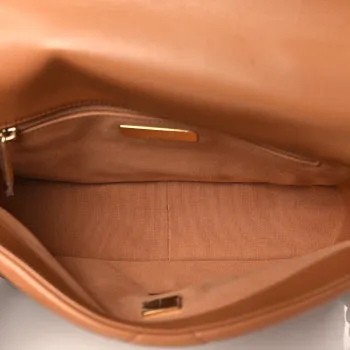 CHANEL LAMBSKIN QUILTED MEDIUM FLAP BAG IN BROWN