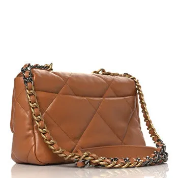 CHANEL LAMBSKIN QUILTED MEDIUM FLAP BAG IN BROWN