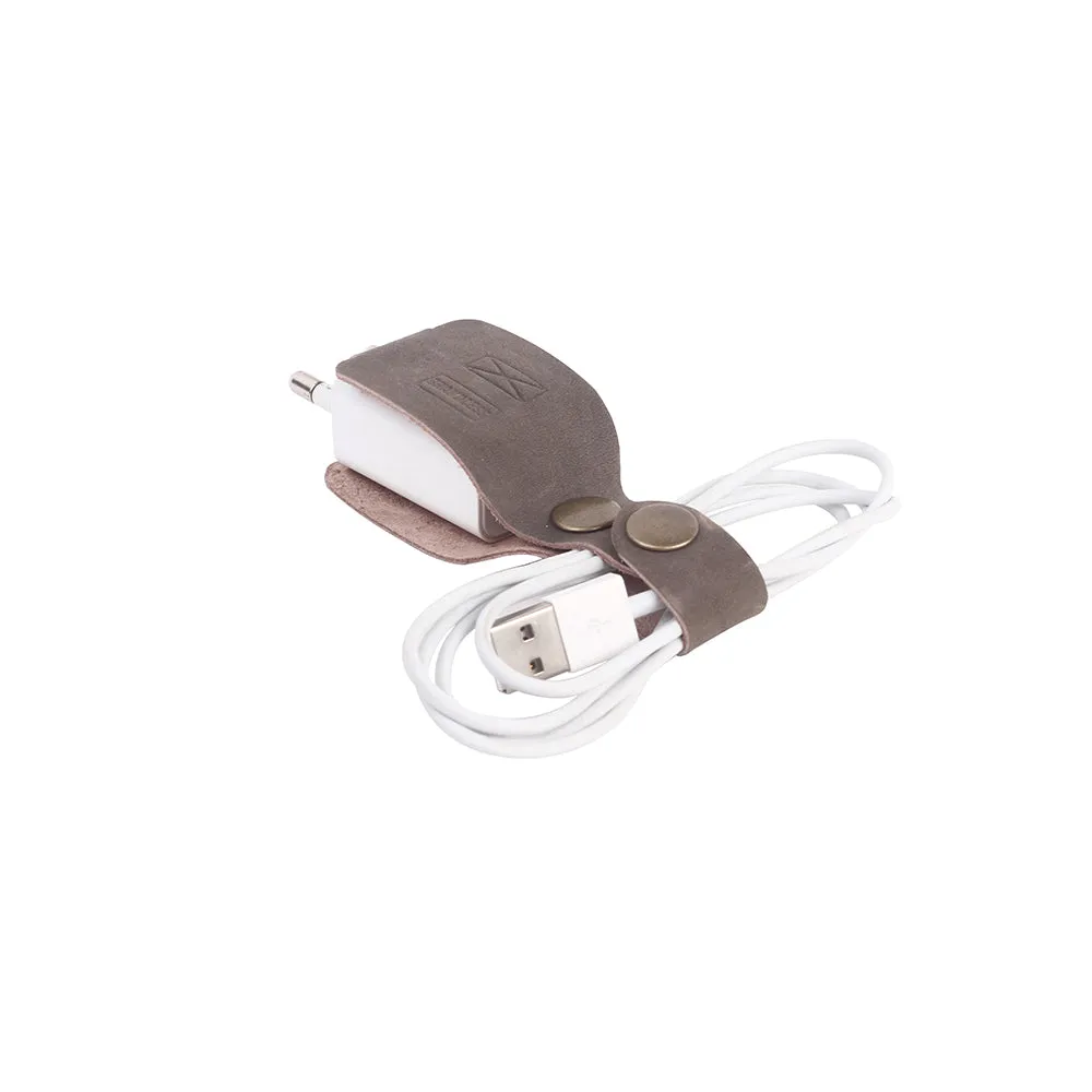 Charger Wrap - Grey Leather