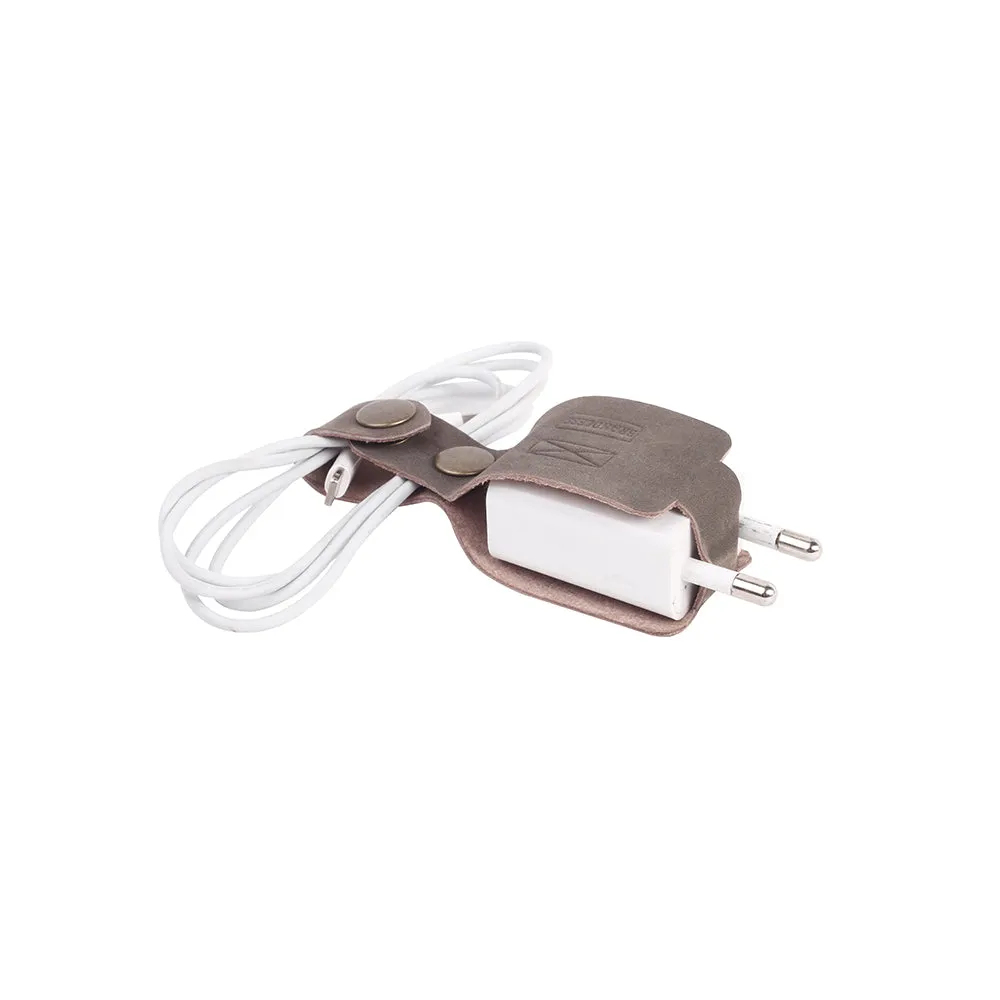 Charger Wrap - Grey Leather