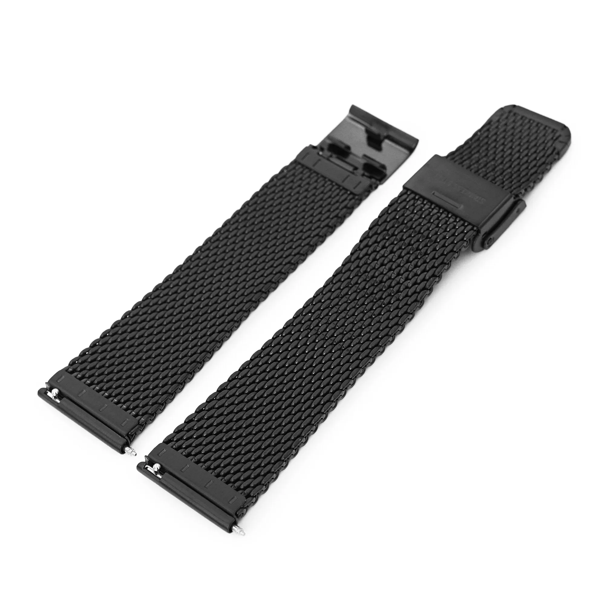 Classic Tapered Quick Release Mesh Band, PVD Black