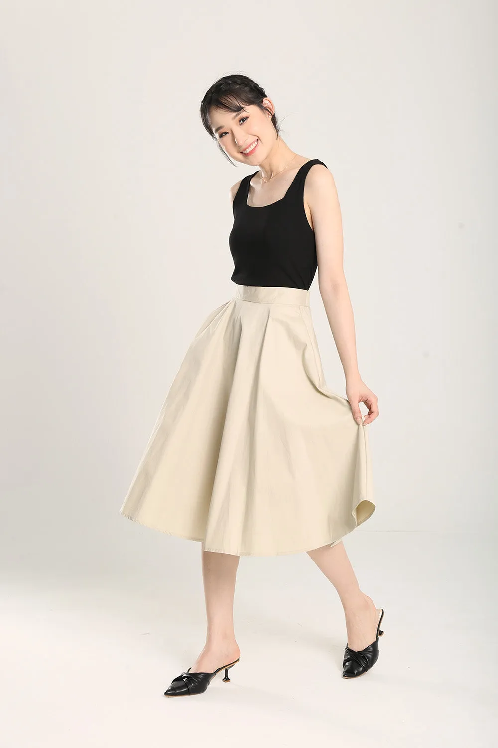 Dariela Cotton Maxi Skirt in Apricot