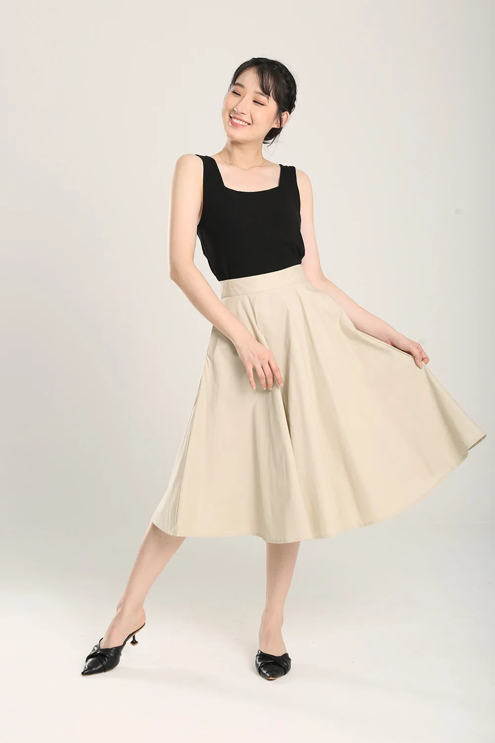 Dariela Cotton Maxi Skirt in Apricot