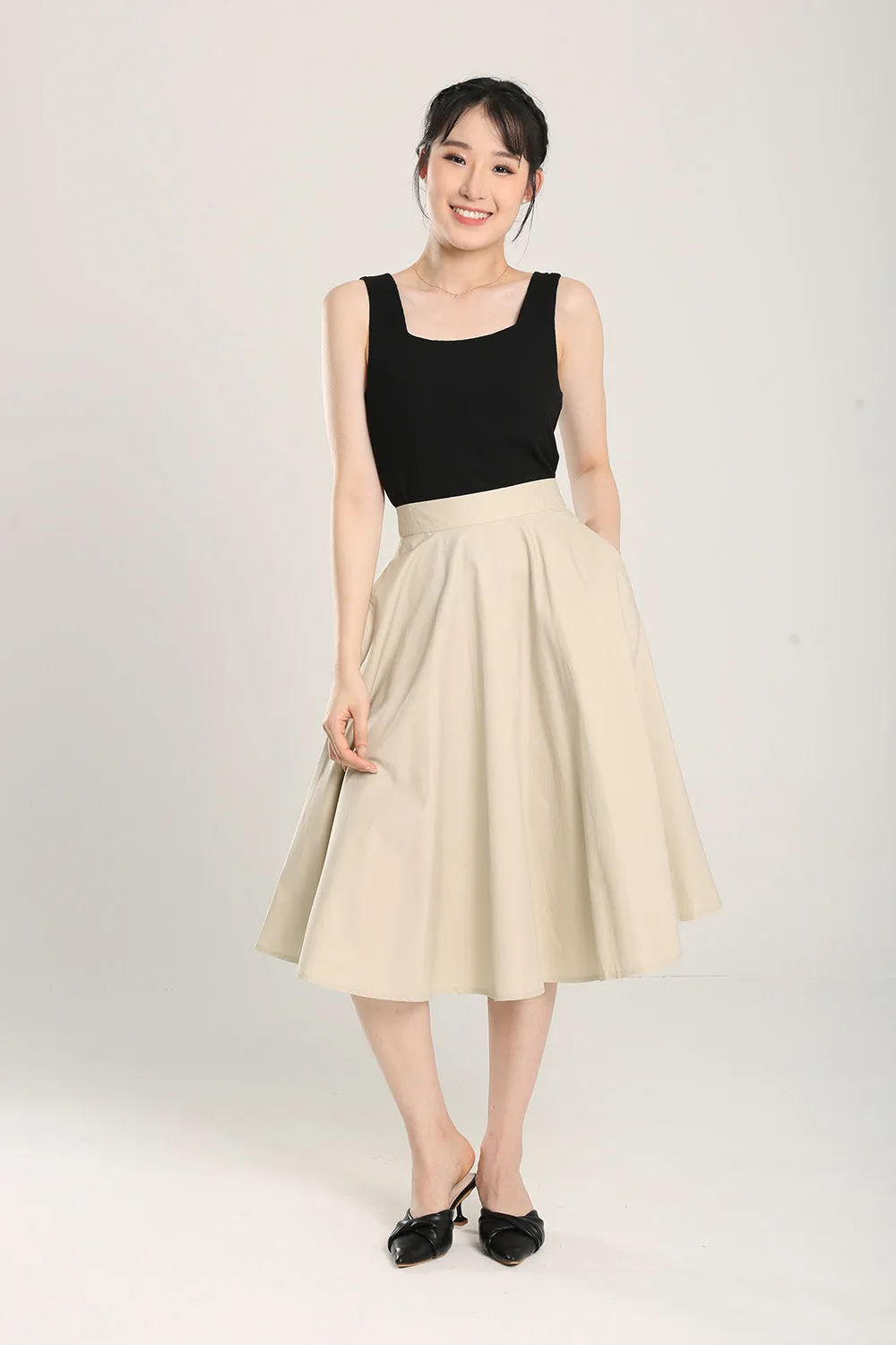 Dariela Cotton Maxi Skirt in Apricot