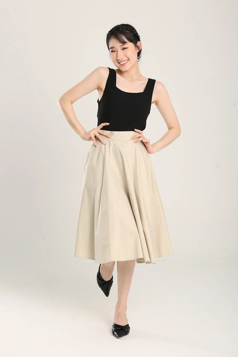 Dariela Cotton Maxi Skirt in Apricot