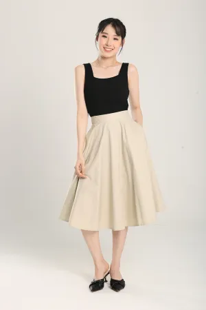 Dariela Cotton Maxi Skirt in Apricot