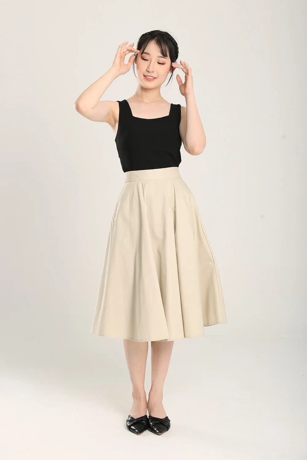 Dariela Cotton Maxi Skirt in Apricot
