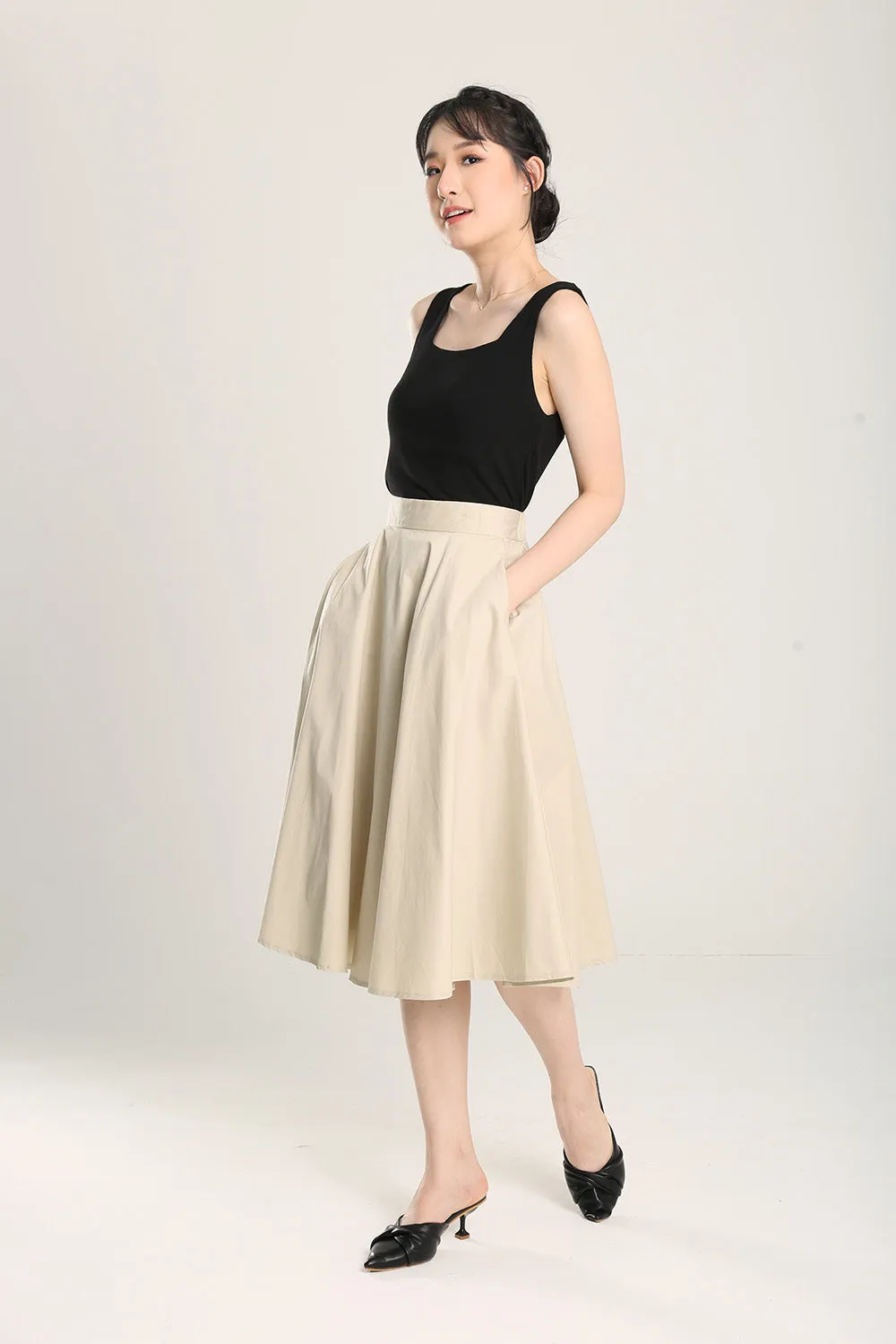 Dariela Cotton Maxi Skirt in Apricot
