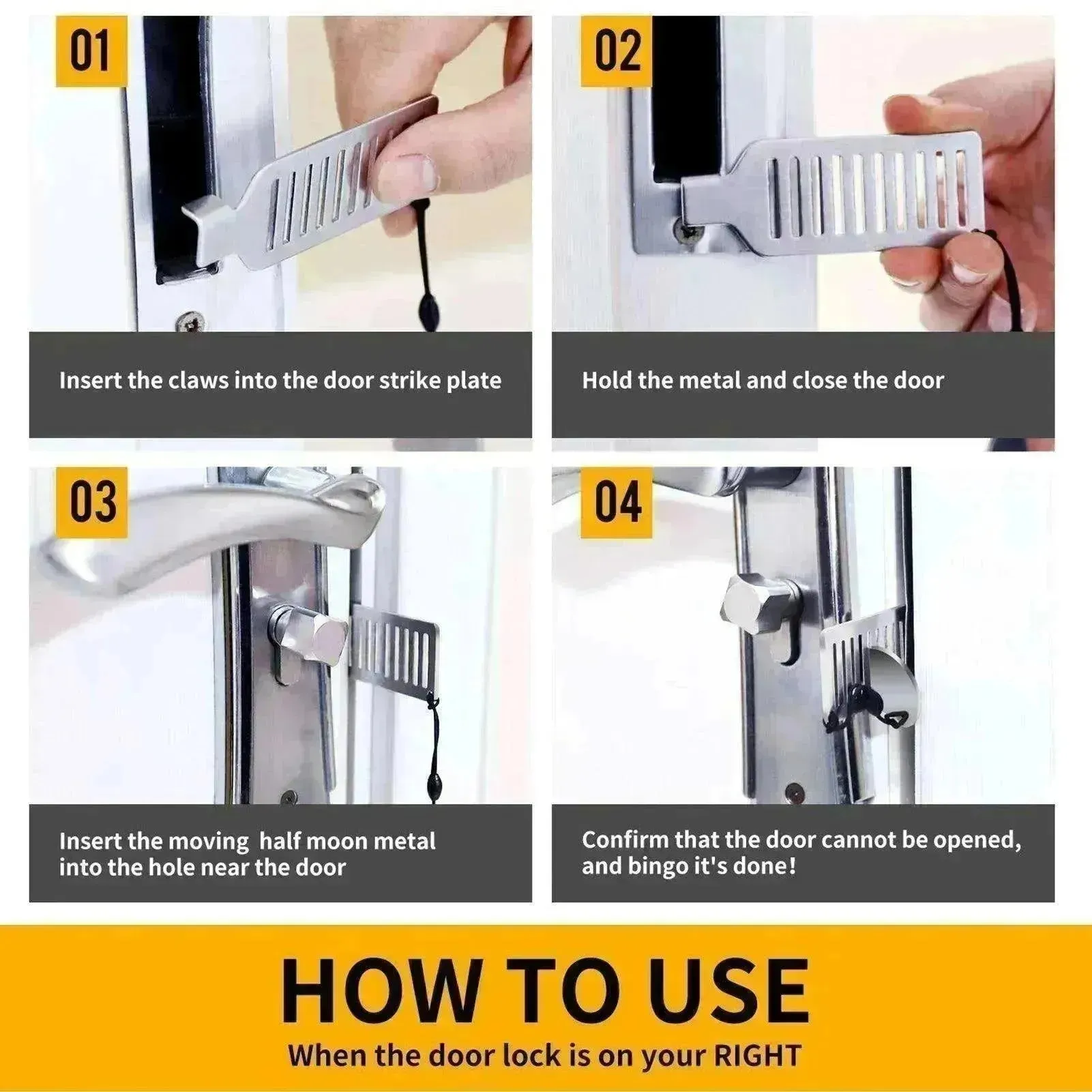 Door Free Punch Door Stopper Anti theft Buckle