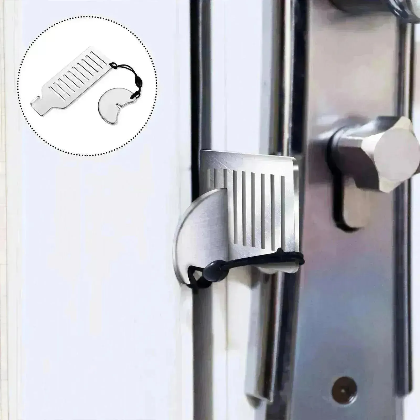 Door Free Punch Door Stopper Anti theft Buckle