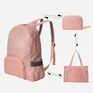 Dual Purpose Backpack Portable Lightweight Folding Travel School Bag