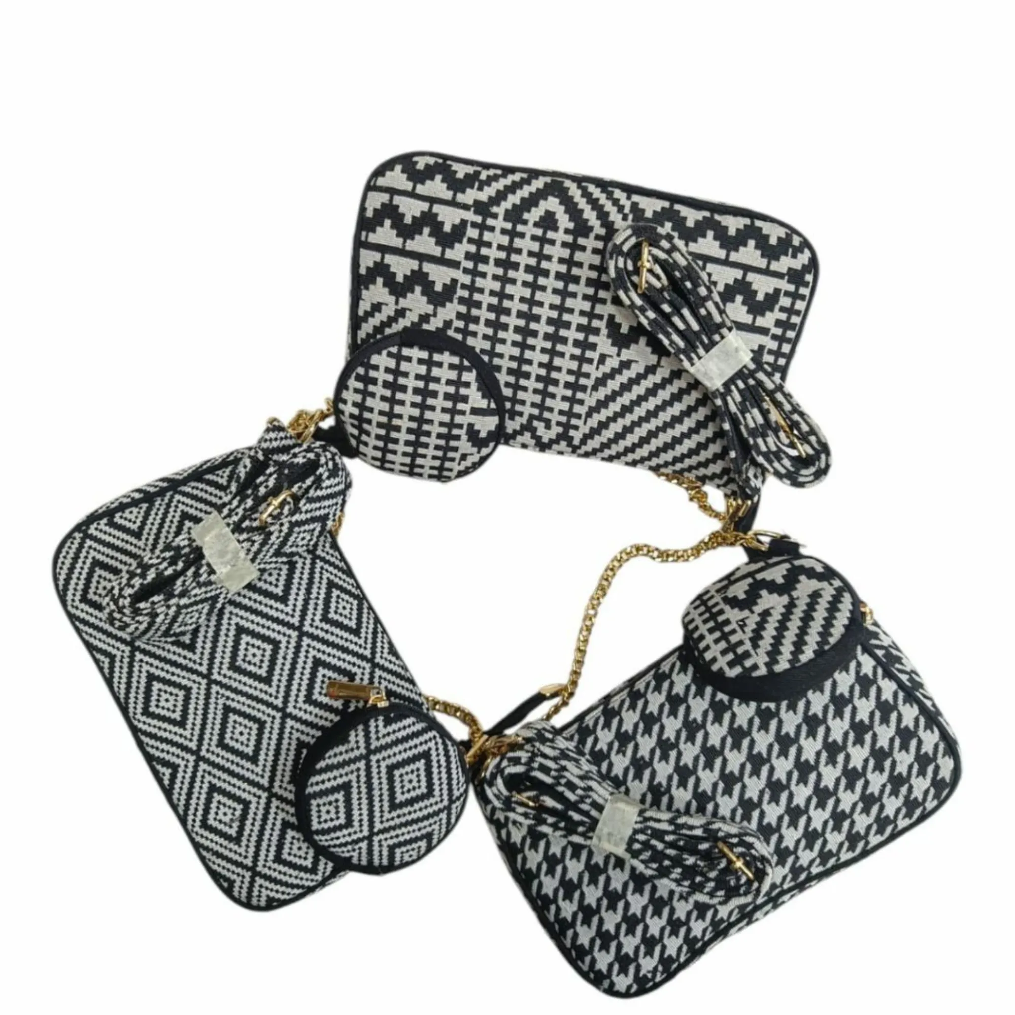 DURABLE BLACK And White Baguette BAG - F3