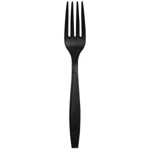 Eco-Friendly Heavy Weight Bio-Based Forks - Black - 1,000 ct