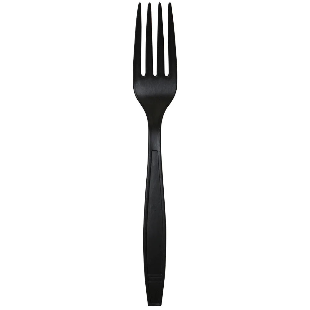 Eco-Friendly Heavy Weight Bio-Based Forks - Black - 1,000 ct