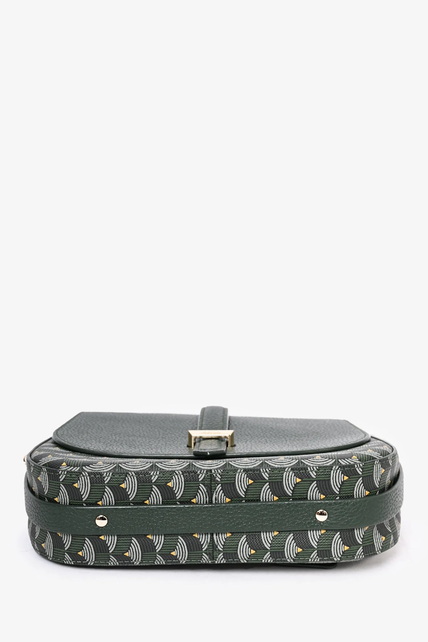 Faure Le Page Green Leather/Canvas 'Express 21' Crossbody
