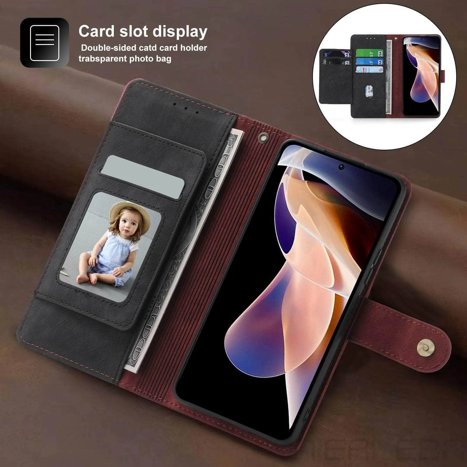 Galaxy A14 Anti-Theft Brush Leather Case